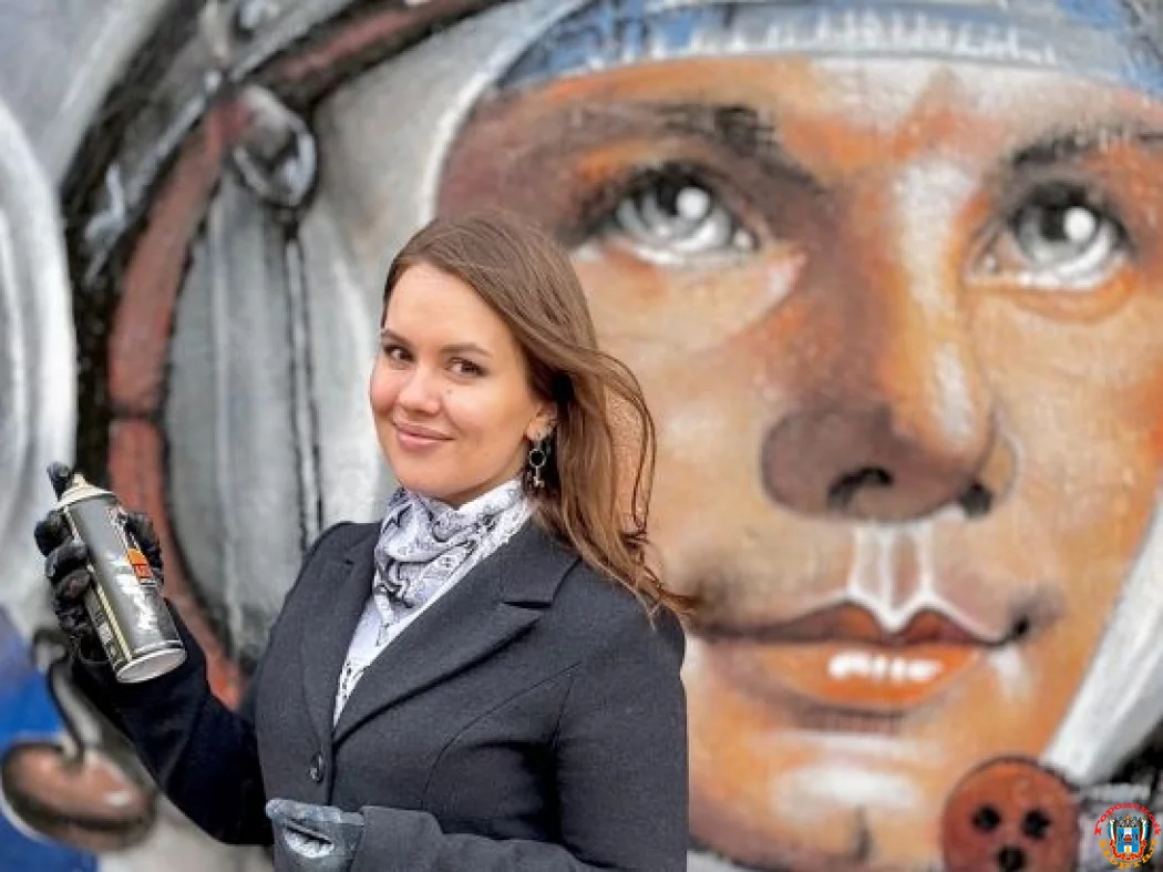 Стрит-арт с портретом Юрия Гагарина появился в центре Ростова