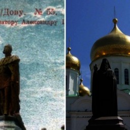 Тогда и сейчас: на смену памятнику Александру II пришел монумент в часть святителя Димитрия Ростовского