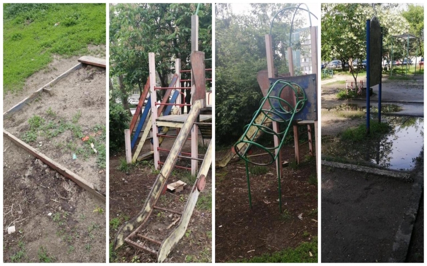 Ростовчанам предложили самим демонтировать разрушенную детскую площадку