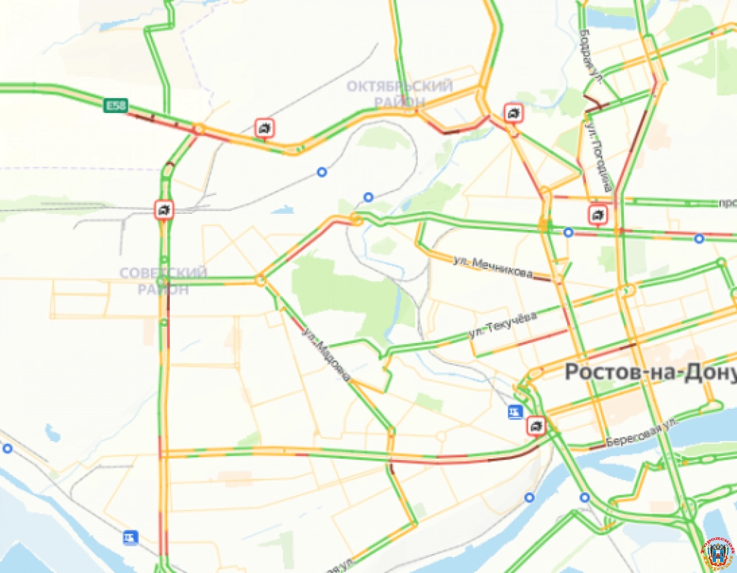 Из-за нескольких аварий Ростов сковали многокилометровые пробки