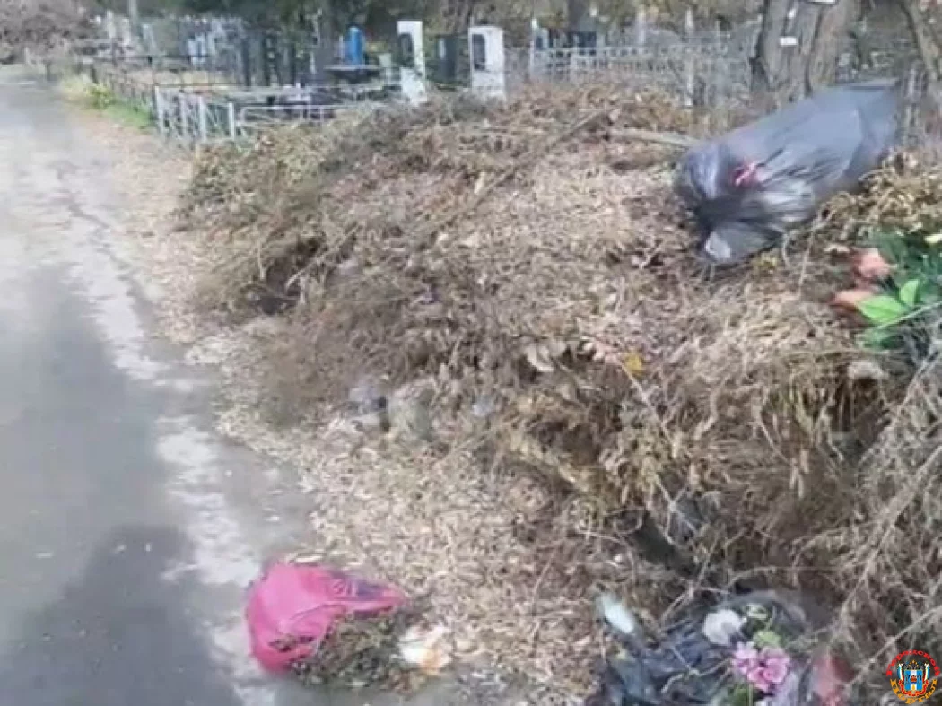 В Батайске кладбище в Красном Саду усеяно мусором и ветками