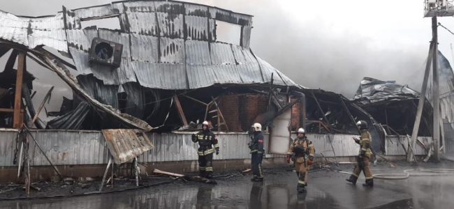 Пожар на рынке «Атлант» под Ростовом потушен