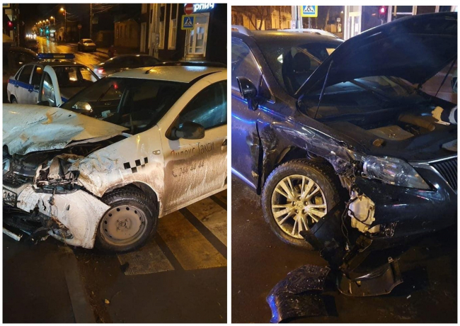 В ночном ДТП с участием такси в Ростове пострадало четыре человека