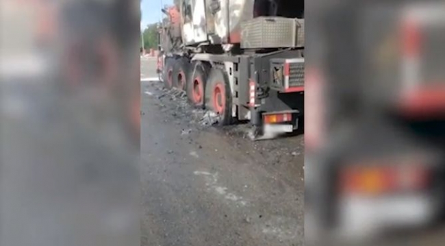 В Ростовской области на трассе М-4 «Дон» рядом с заправкой загорелся кран