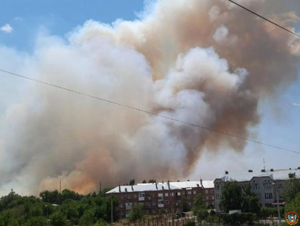В Батайске 24 спасателя тушат крупный ландшафтный пожар