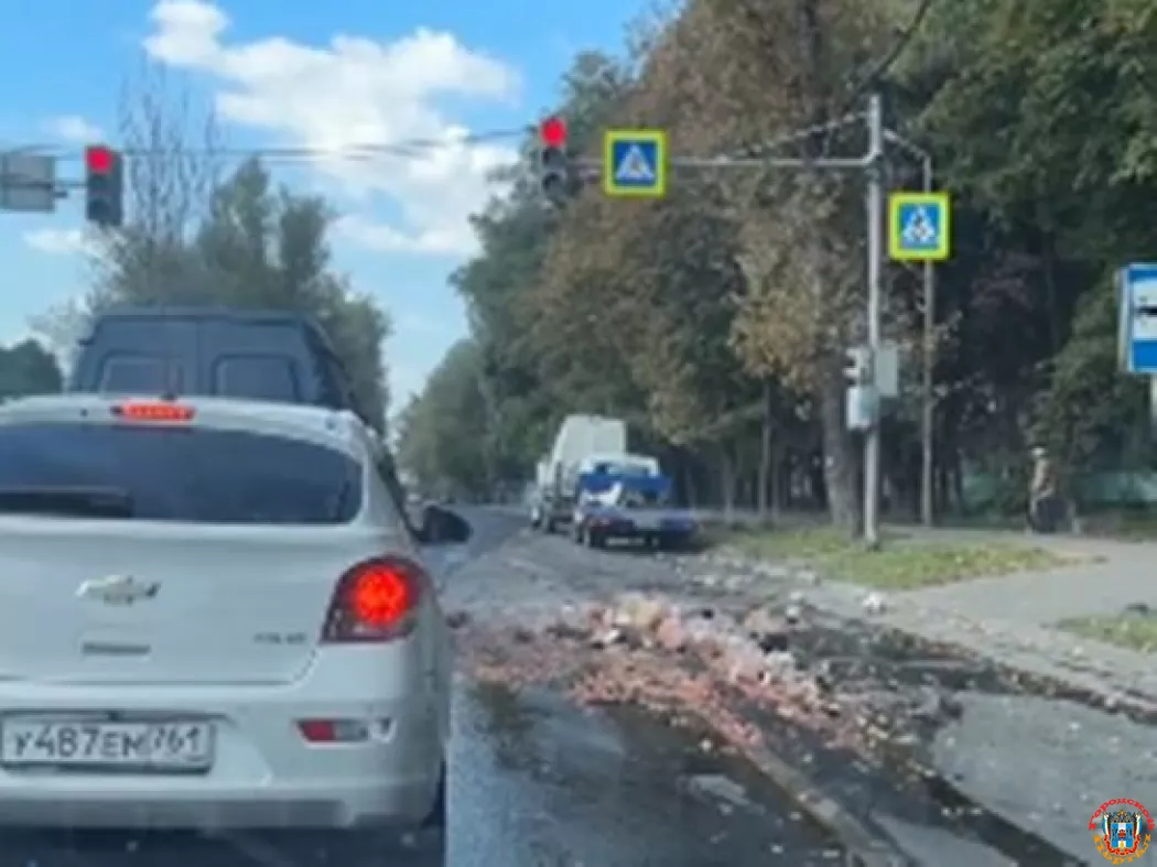 В Ростове после ДТП из фургона высыпались на дорогу морепродукты