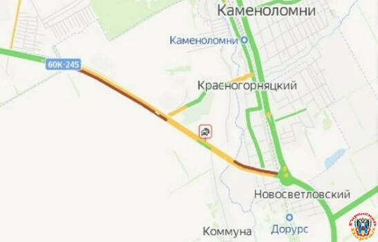 Из-за ДТП с грузовиком под Шахтами образовалась огромная пробка