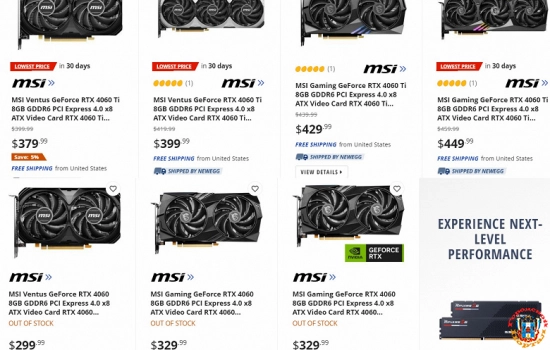 GeForce RTX 4060 будут доступны с первого дня по рекомендованной цене в 300 долларов