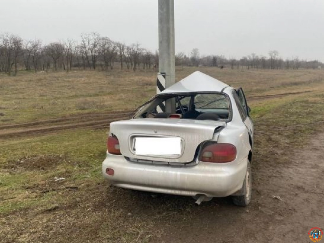 На трассе в Ростовской области 23-летняя автомобилистка пострадала, врезавшись в столб