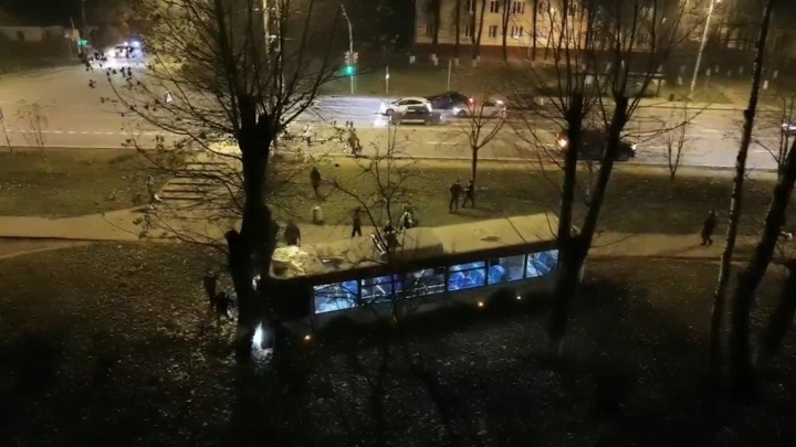 В Домодедове рейсовый автобус вылетел с дороги и врезался в дерево