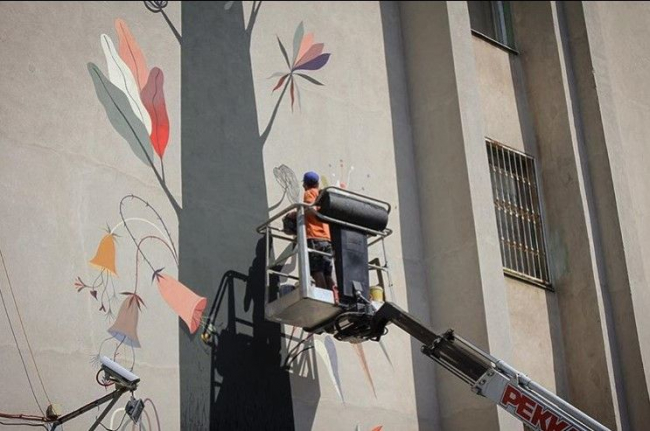 Французский художник расписал фасад корпуса ЮФУ