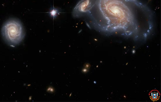 Телескоп «Хаббл» запечатлел визуальный обман перекрытия галактик