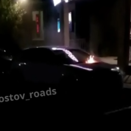Снимали видео, но тушили: в Ростове ночью загорелась иномарка