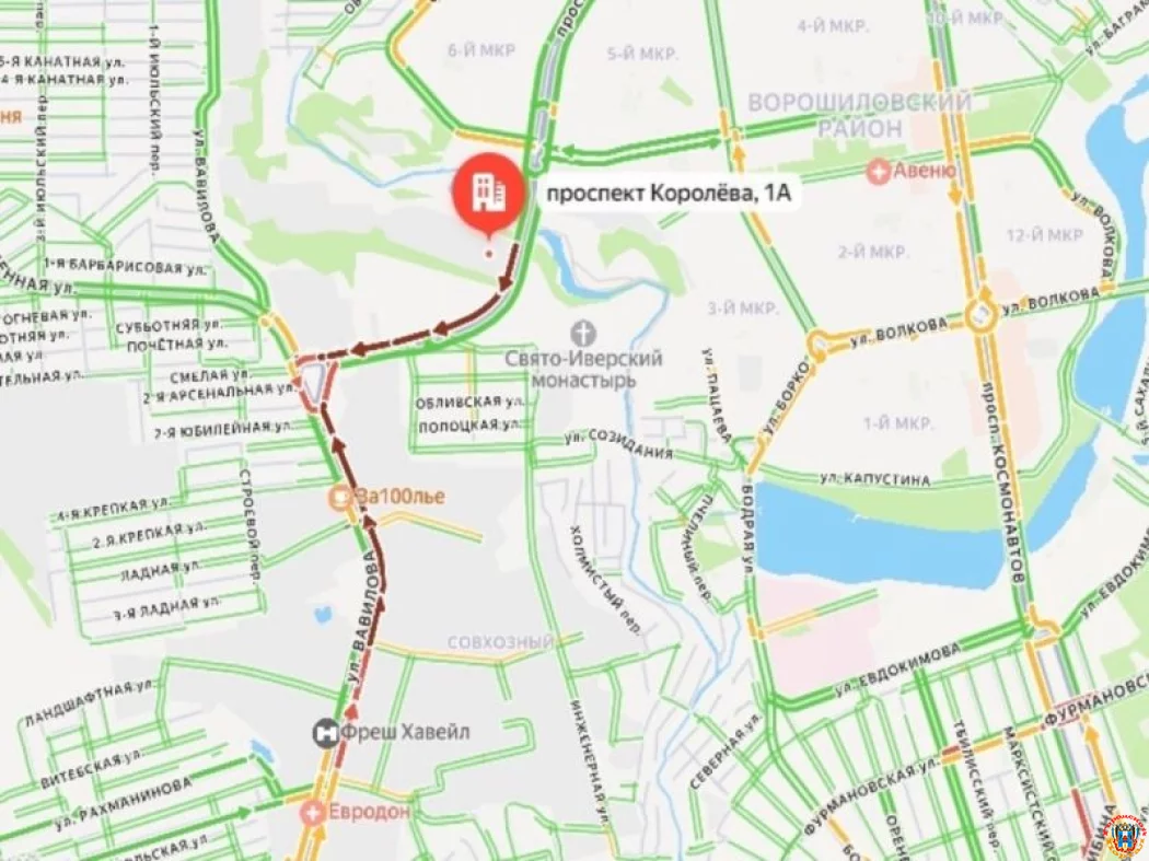 ДТП парализовало движение на улице Вавилова в Ростове: образовалась крупная пробка