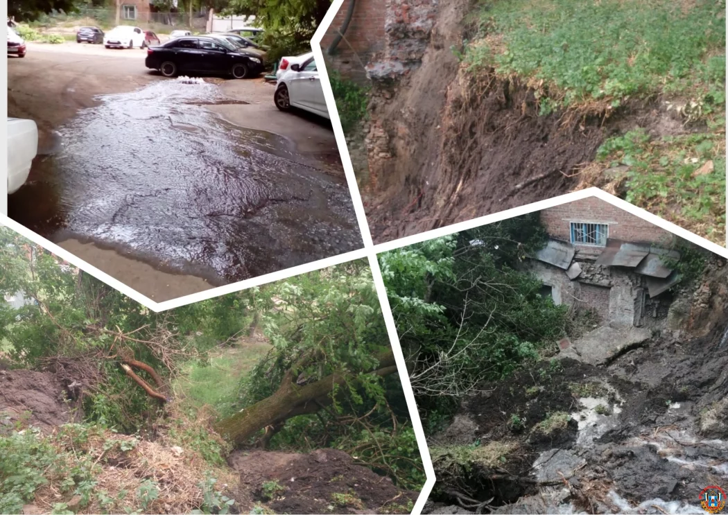 В&nbsp;центре Ростова из-за аварии смыло подпорную стену дома