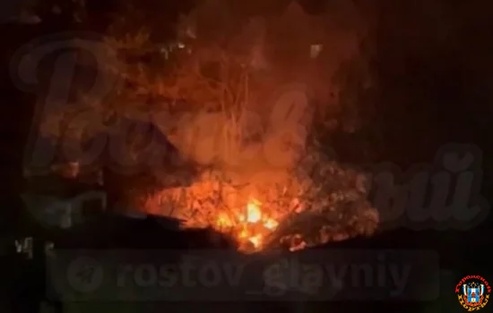 Садовый домик сгорел в Ростове на Извилистой