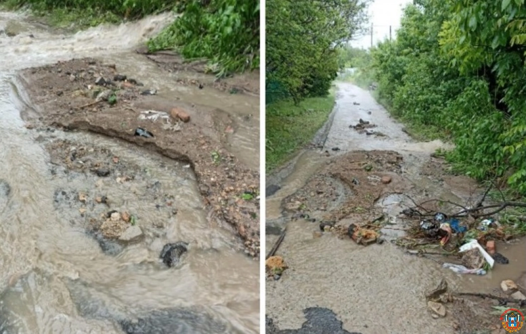 «Закопали бюджетные деньги»: пешеходов сбивают с ног сильные потоки воды на дороге в Ростове
