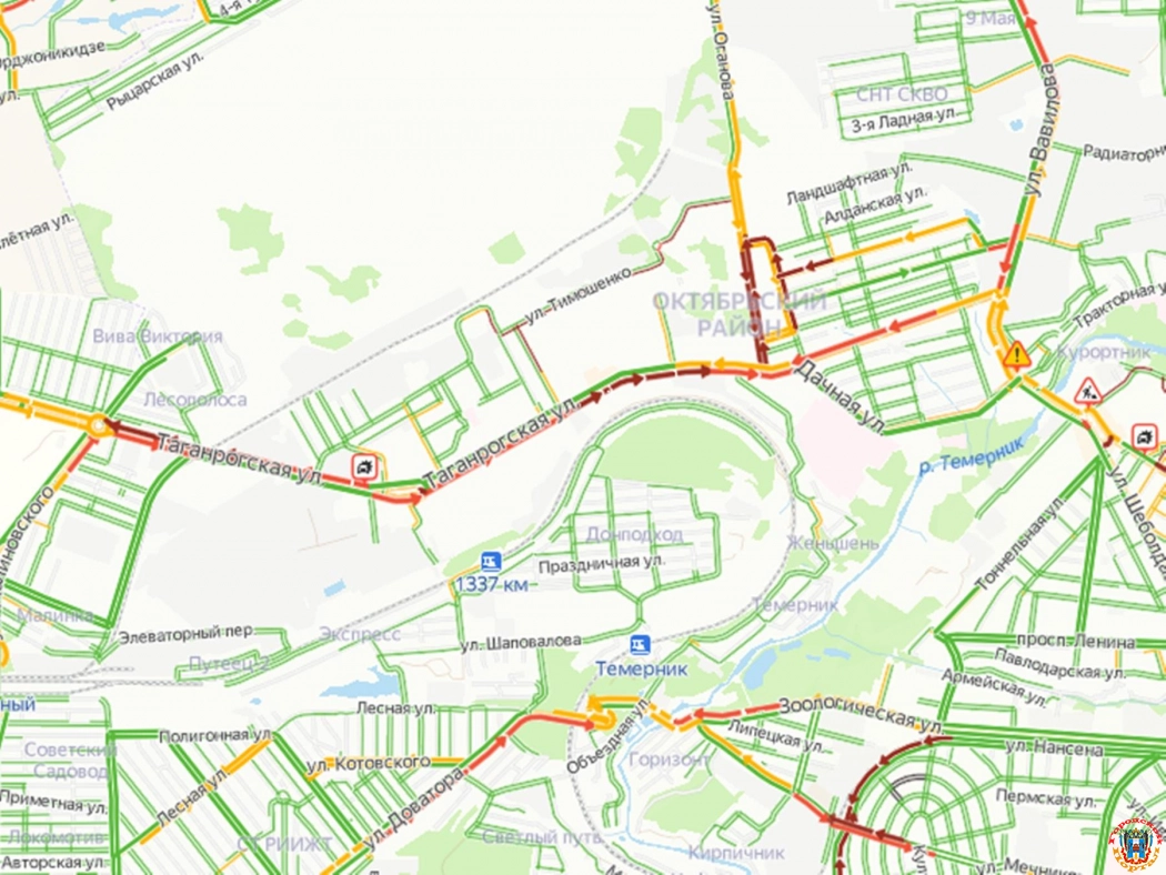 Пробка протяженностью пять километров собралась на Таганрогской в Ростове