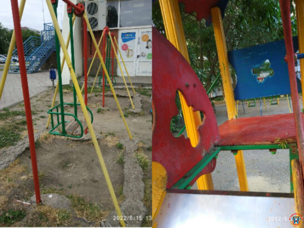 Жители Ростова пожаловались на «убитые» детские площадки на Северном