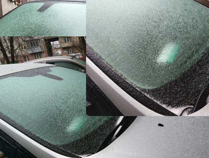 Толстая ледяная корка намертво сковала автомобили в Ростове