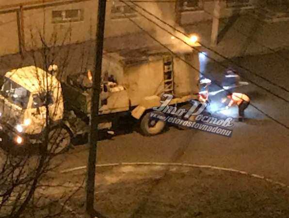 Долгожданным ночным ремонтом дорожных ям порадовали коммунальщики жителей Ростова