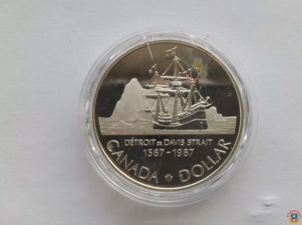 Канада 1 доллар 1987 Корабль Парусник Детройт